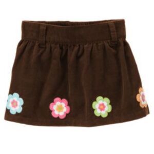 Gymboree Growing Flowers Brown Corduroy Skirt 2T Girls